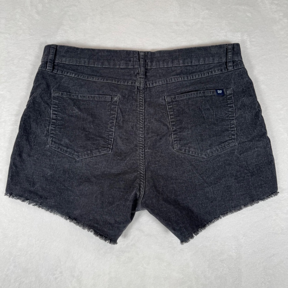GAP Corduroy Shorts Women Size 10 Gray Raw Hem Cutoff Casual QLS0910S F22 Boho - Picture 3 of 9